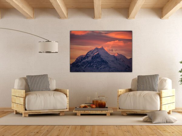 Cosy living room with mountain painting.
