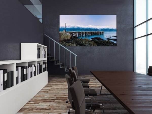 Modern meeting room with mountain painting