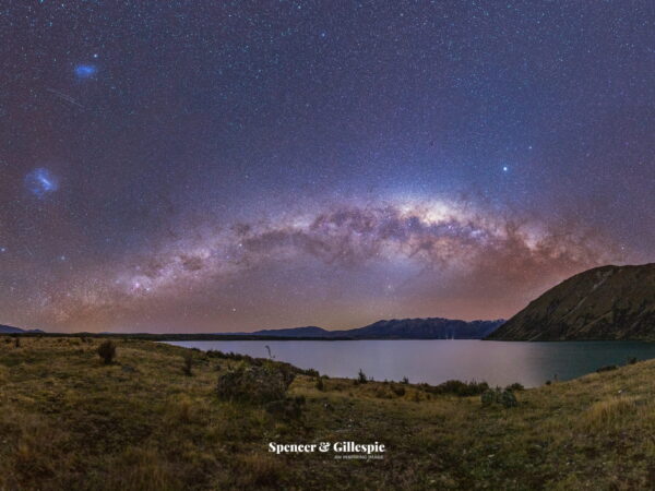 Night sky over New Zealand landscape