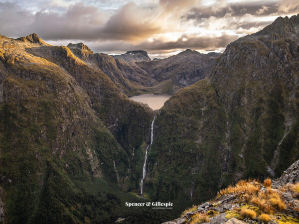 Majestic Fiordland National Park mountains at sunset