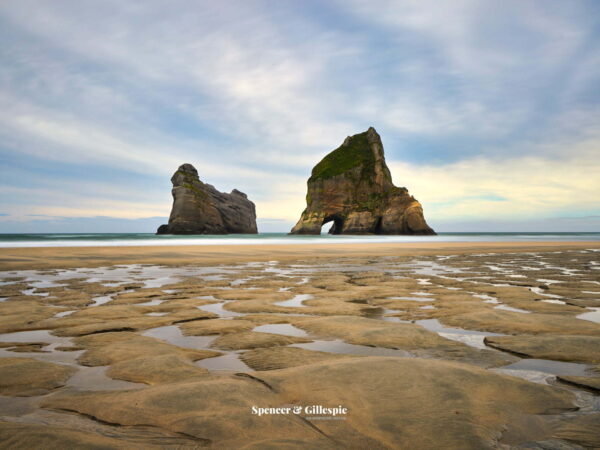 Wharariki Beach rock formations, New Zealand