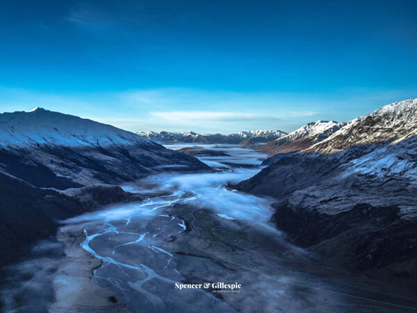 Beautiful New Zealand mountain valley view.